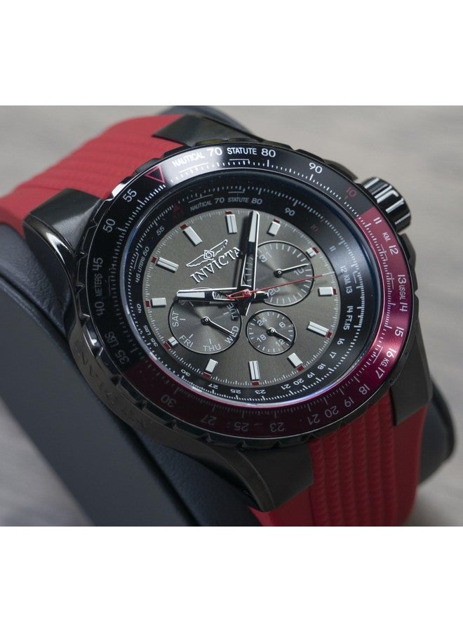 إنفيكتا ساعة إنفيكتا الرجالية طراز أفياتور 50 مم سيليكون كوارتز، لون أحمر (الموديل: 33039) - Image 3